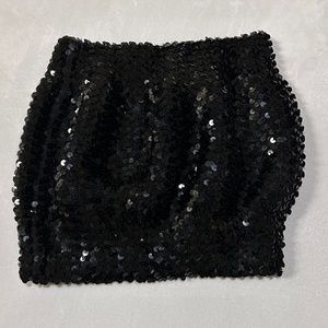 NEW BLACK MINI SKIRT SEQUINS GLIMMER